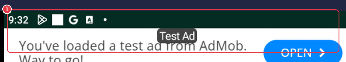 Contoh banner iklan AdMob pada paket Gratis