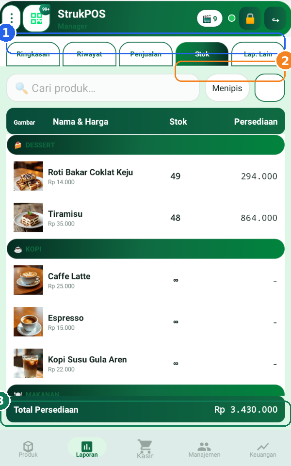 Tangkapan layar StrukPOS